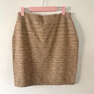 NWT Michael Kors Metallic Gold Wool Blend Skirt